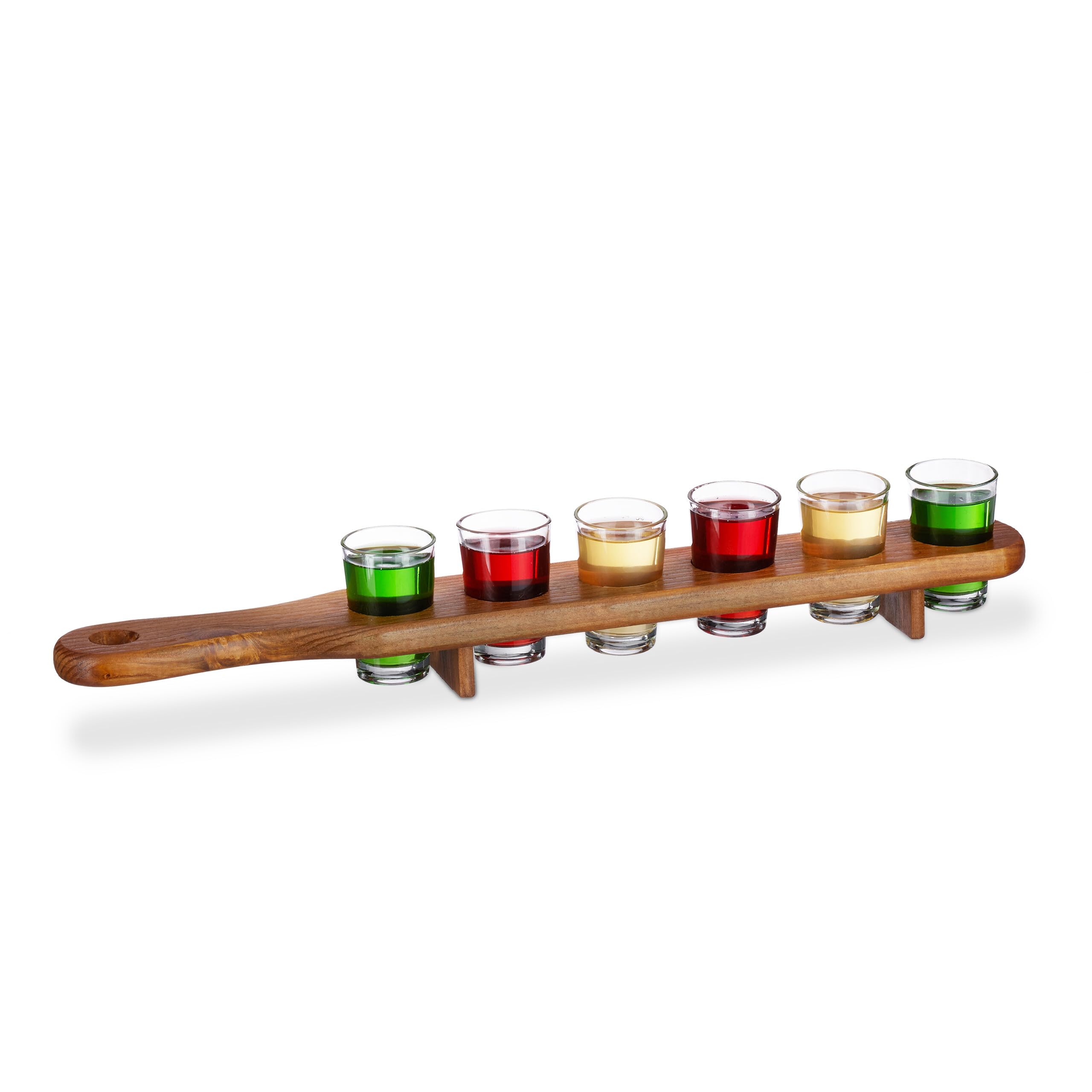 Amazon.com | Relaxdays 10022788 Wooden Board, 6 Shot, 4 cl, Drinks